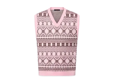 Tyler, The Creator x Louis Vuitton Fair Isle Jacquard Merino Wool Vest "Coral Blush"