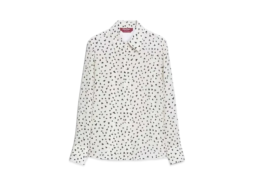 Max Mara Pagine Pure Silk Crepe De Chine Blouse "Ivory"