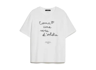 Max Mara Valvano Cotton Embroidered T-shirt "White/Black"