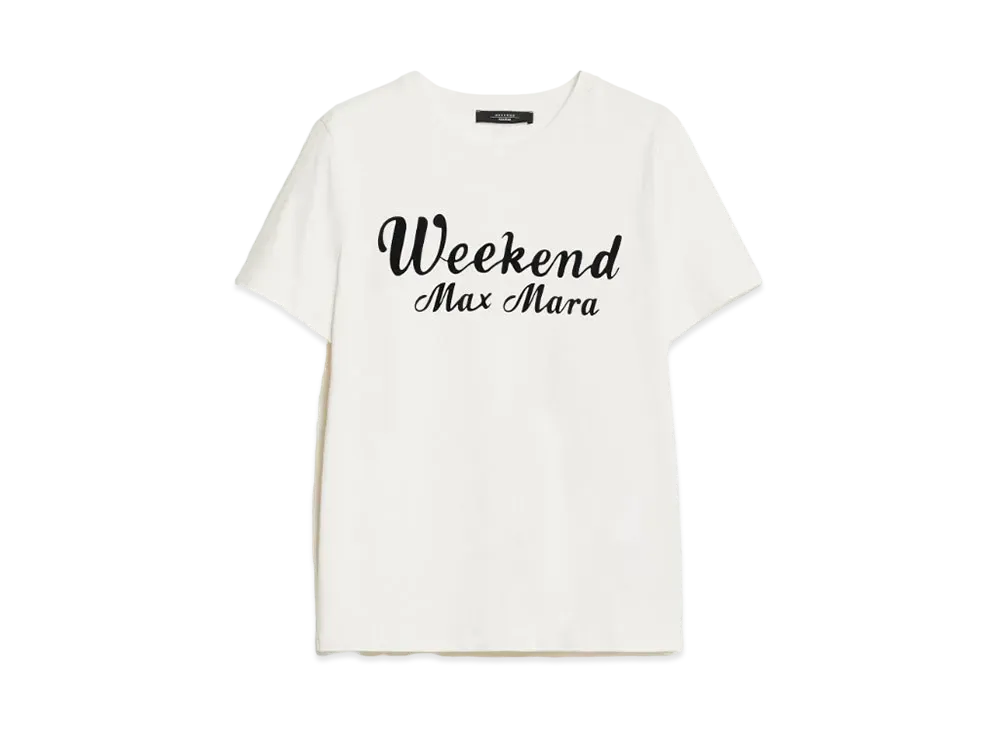 Max Mara Zirlo Pure Cotton Print T-Shirt "Ecru/Black"
