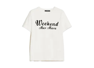 Max Mara Zirlo Pure Cotton Print T-Shirt "Ecru/Black"