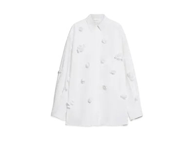 Max Mara Bizou 3D Rose Detail Oversized Shirt "White"