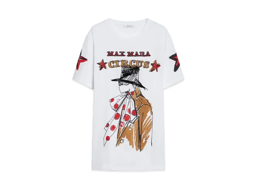 Max Mara Mala Pure Cotton Jersey T-shirt "White"