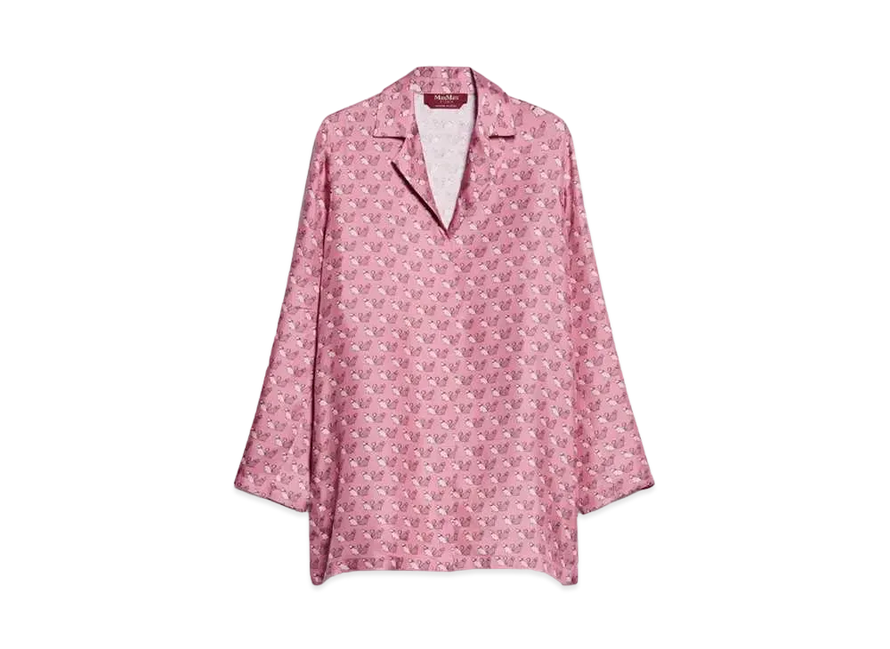 Max Mara Alpe Pure Silk Twill Print Shirt "Peony"
