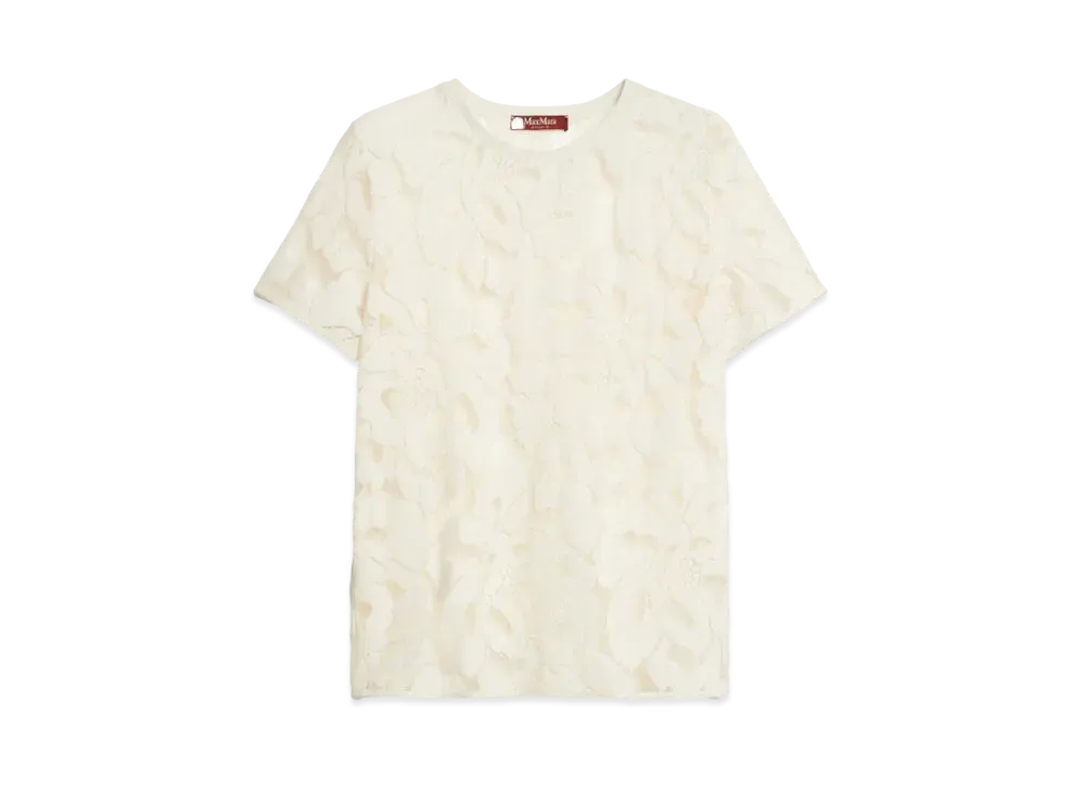 Max Mara Deluna Floral Lace T-shirt "Ivory"