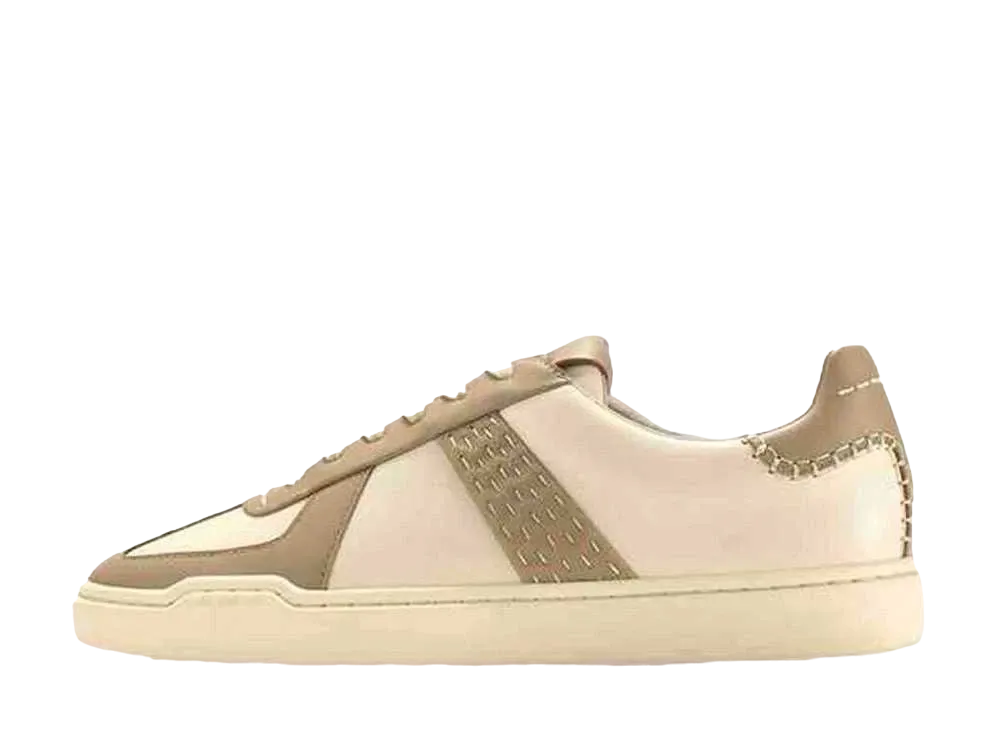 FOOT INDUSTRY Irregular Stitch German Trainer "Off-white/Khaki"
