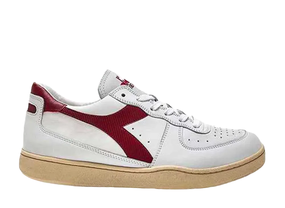 Diadora MI BASKET LOW USED "WHITE/GARNET"