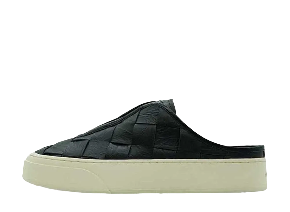 FOOT INDUSTRY LEATHER MULES KNITTING "BLACK"