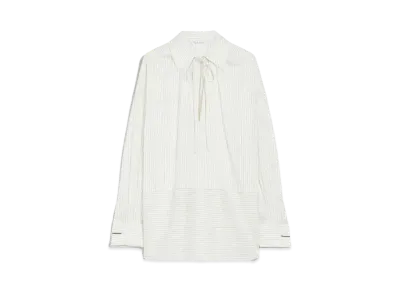 Max Mara Saretta Cotton Silk Soft Shirt "White/Black"