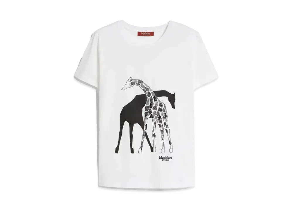 Max Mara Rita Pure Cotton Print T-shirt "White"