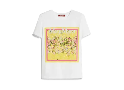 Max Mara Rita Pure Cotton Print T-shirt "Yellow"