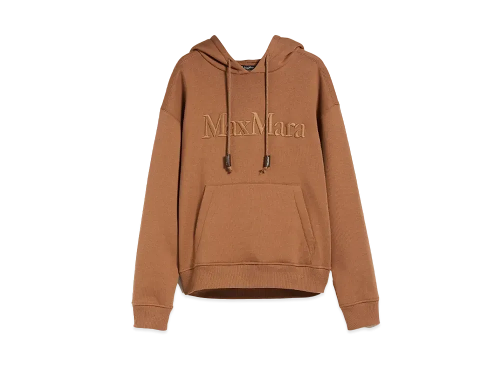 Max Mara Agre Cotton Jersey Sweat Hoodie "Hazelnut Brown"