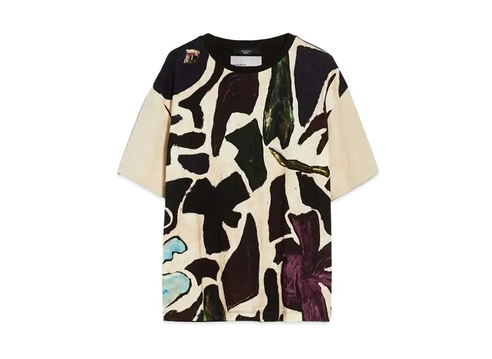 Max Mara Viterbo Cotton Jersey Print T-shirt "Beige"