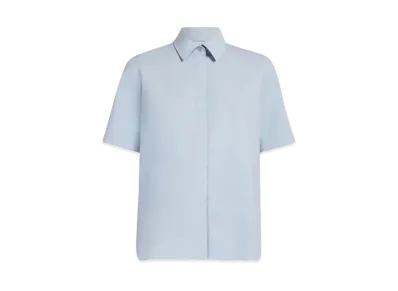 Max Mara Adunco Cotton Canvas Shirt "Light Blue"