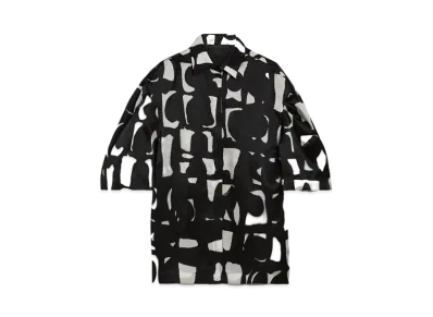 Max Mara Carella Silk Organza Print Shirt "White/Black"