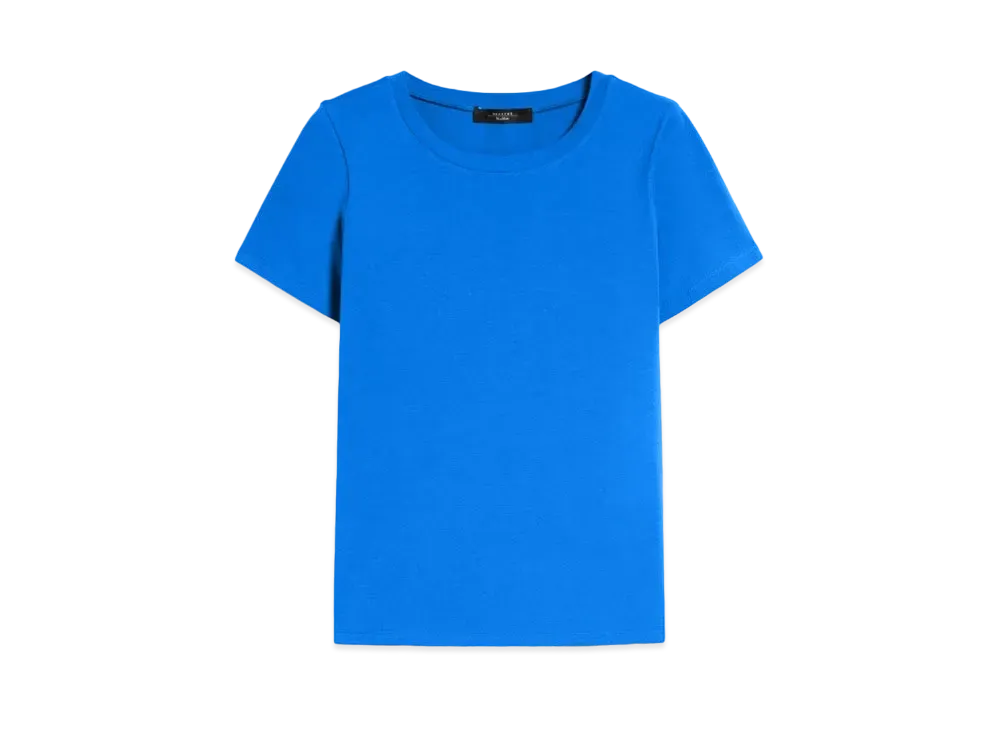 Max Mara Multi-F Organic Cotton Jersey T-Shirt "Cornflower Blue"