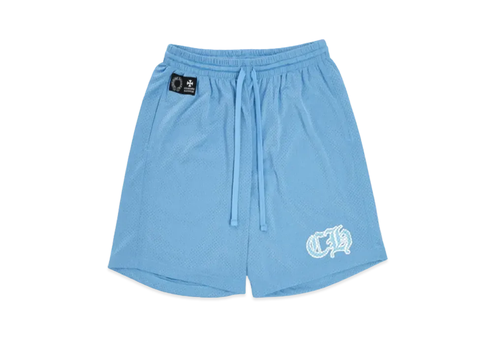 Chrome Hearts Mesh Varsity Shorts CH Print Half Pants "Light Blue"