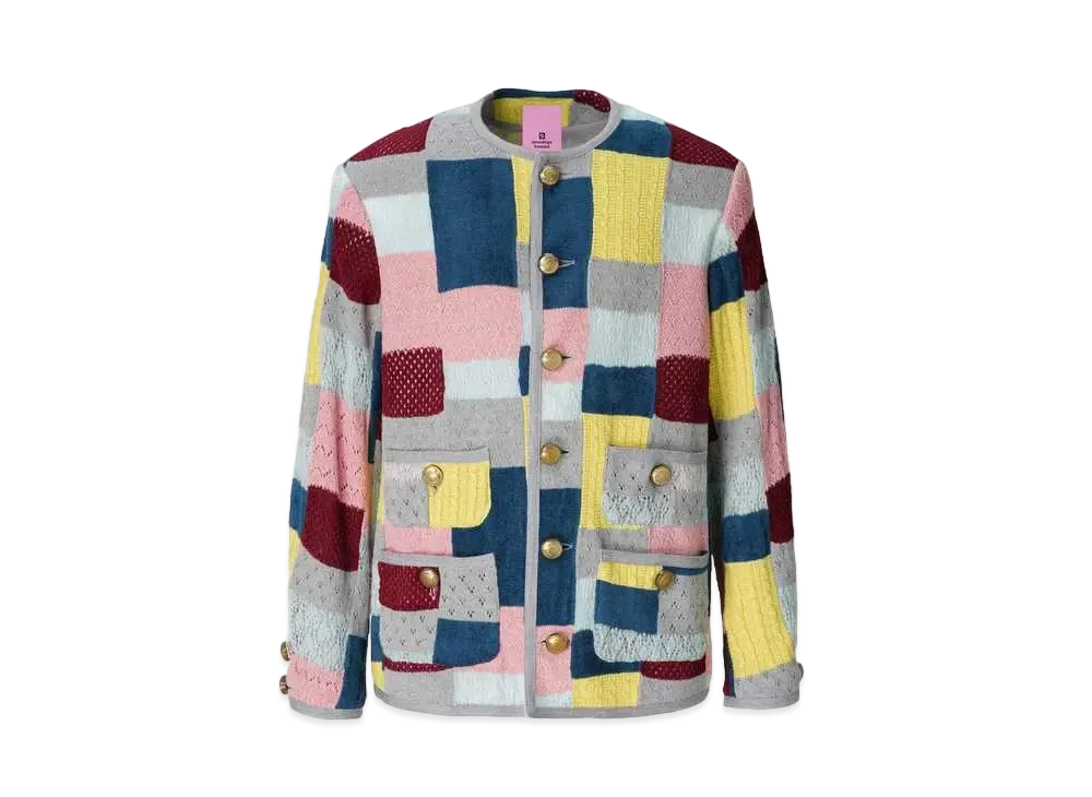 ANREALAGE Harukaharu Patchwork Knit Jacket "Gray"