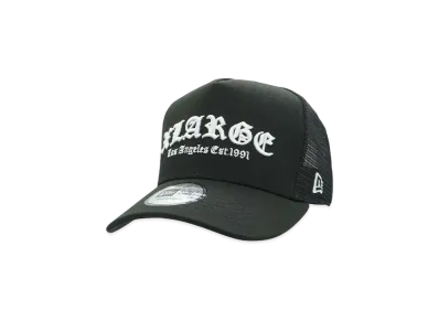XLARGE XLARGE x NEWERA MESH SNAPBACK CAP D-FRAME TRUCKER "BLACK"