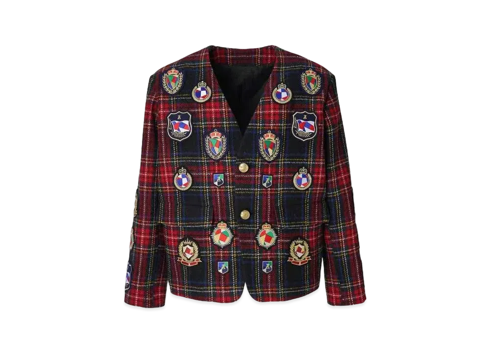 ANREALAGE Patchwork Emblem Jacket "Red"