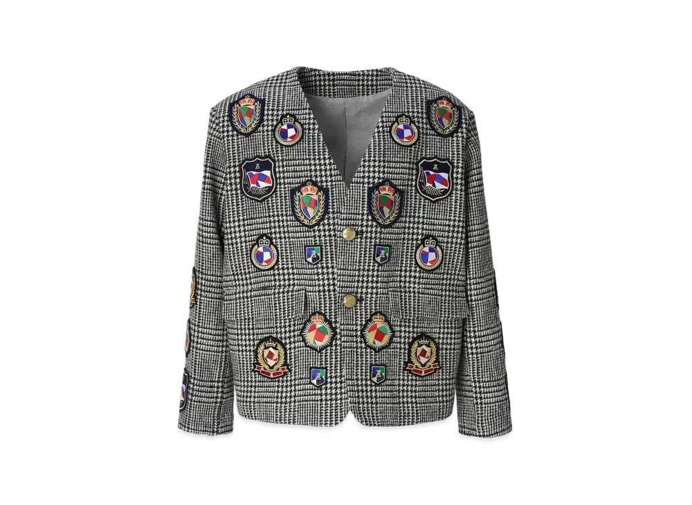 ANREALAGE Patchwork Emblem Jacket "Gray"