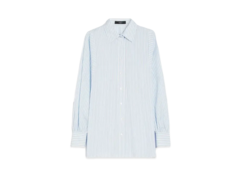 Max Mara Fufi Cotton Striped Shirt "Sky Bule"