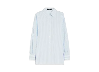 Max Mara Fufi Cotton Striped Shirt "Sky Bule"