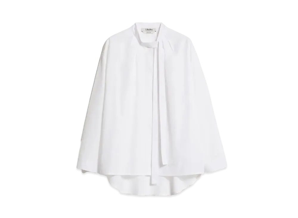 Max Mara Filippa Pure Cotton Poplin With Tie Detail "White"