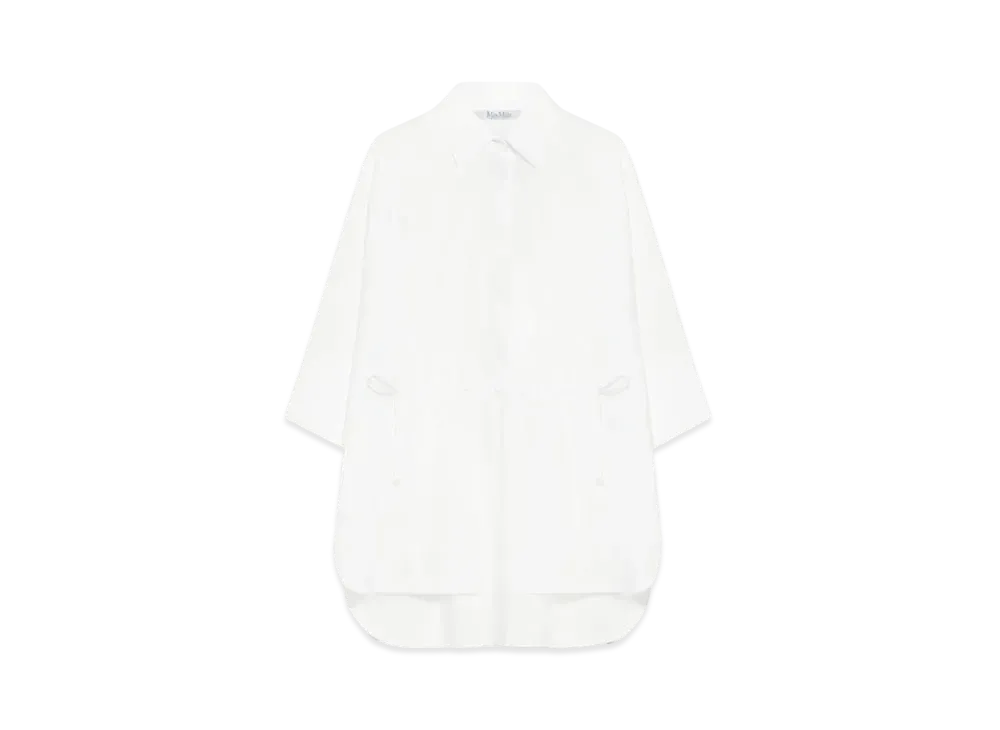Max Mara March Pure Cotton Poplin Loose Fit Shirt "Optical White"