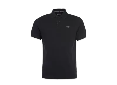 Barbour Tartan Switching Short Sleeve Polo Shirt "Black"