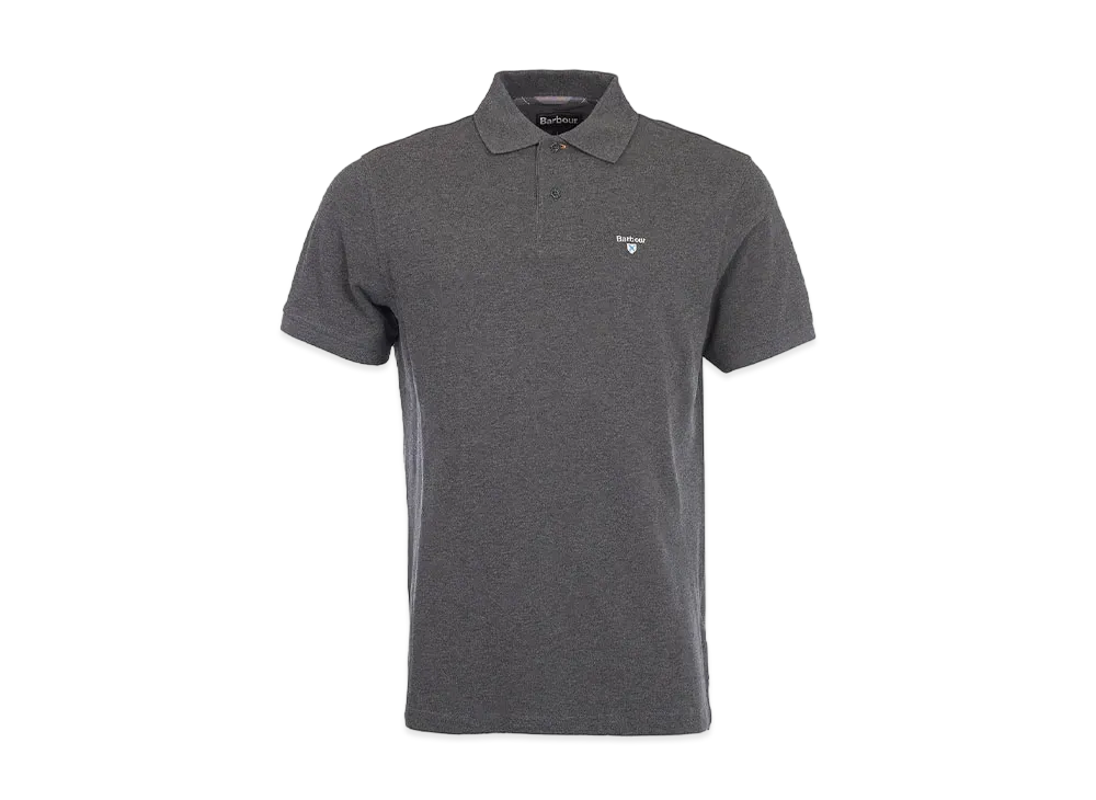 Barbour Tartan Switching Short Sleeve Polo Shirt "D Gray"