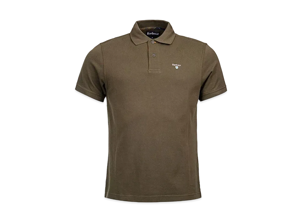 Barbour Tartan Switching Short Sleeve Polo Shirt "Green"