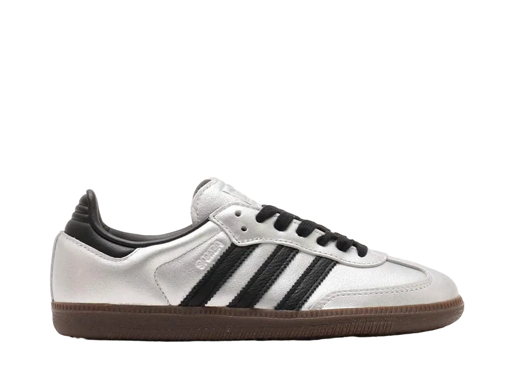 adidas Women's Samba OG "Silver Metallic/Core Black/Gum"