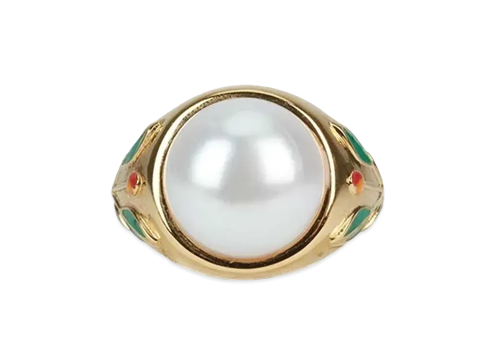 Casablanca Pearl Signet Ring "Gold"