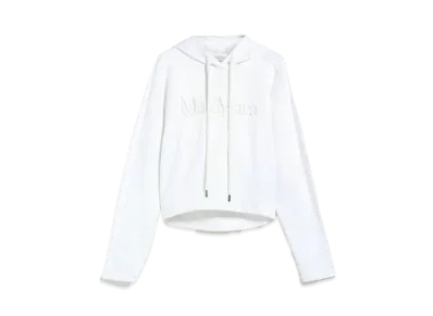 Max Mara Studio Cotton Jersey Sweat Hoodie "White"