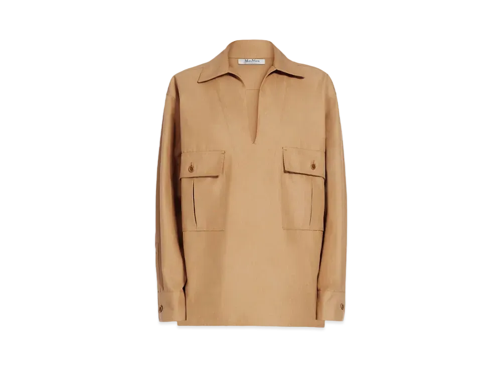 Max Mara Ulrico Cotton Canvas Oversized Shirt "Tobacco Brown"