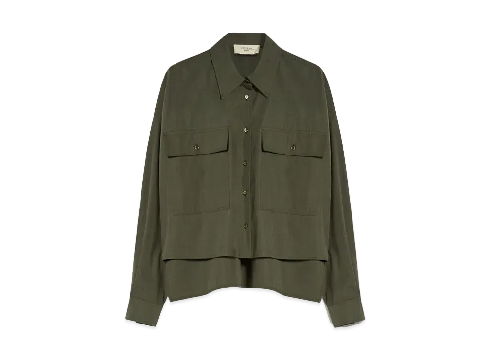 Max Mara Kartell Pure Cotton Poplin Blouse "Khaki"