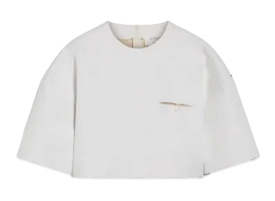 Max Mara Danubio Pure Cotton Cropped Blouse "Ivory"
