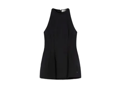 Max Mara Addi Cotton Double Fabric Top "Black"
