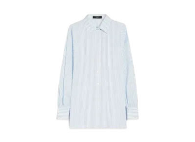 Max Mara Fufi Striped Cotton Shirt "Sky Blue"