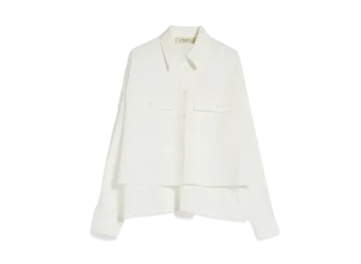 Max Mara Kartell Pure Cotton Poplin Blouse "White"