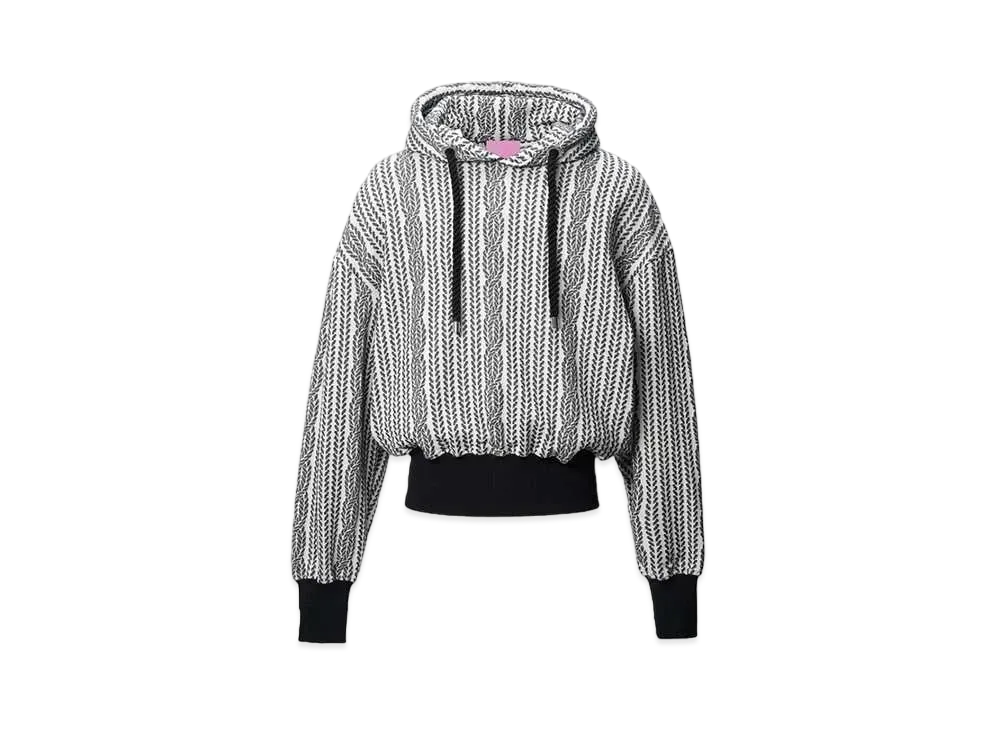 ANREALAGE Rope Knitting Jacquard Sweat Hoodie "White"