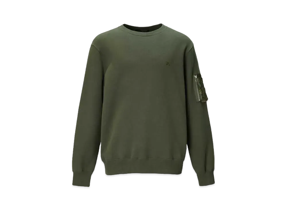 ANREALAGE Patchwork Sleeve Pocket Sweatshirt "Khaki"