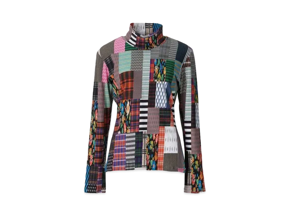 ANREALAGE Patchwork Print High Neck Cutsew "Colorful"