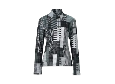 ANREALAGE Patchwork Print High Neck Cutsew "Monochrome"