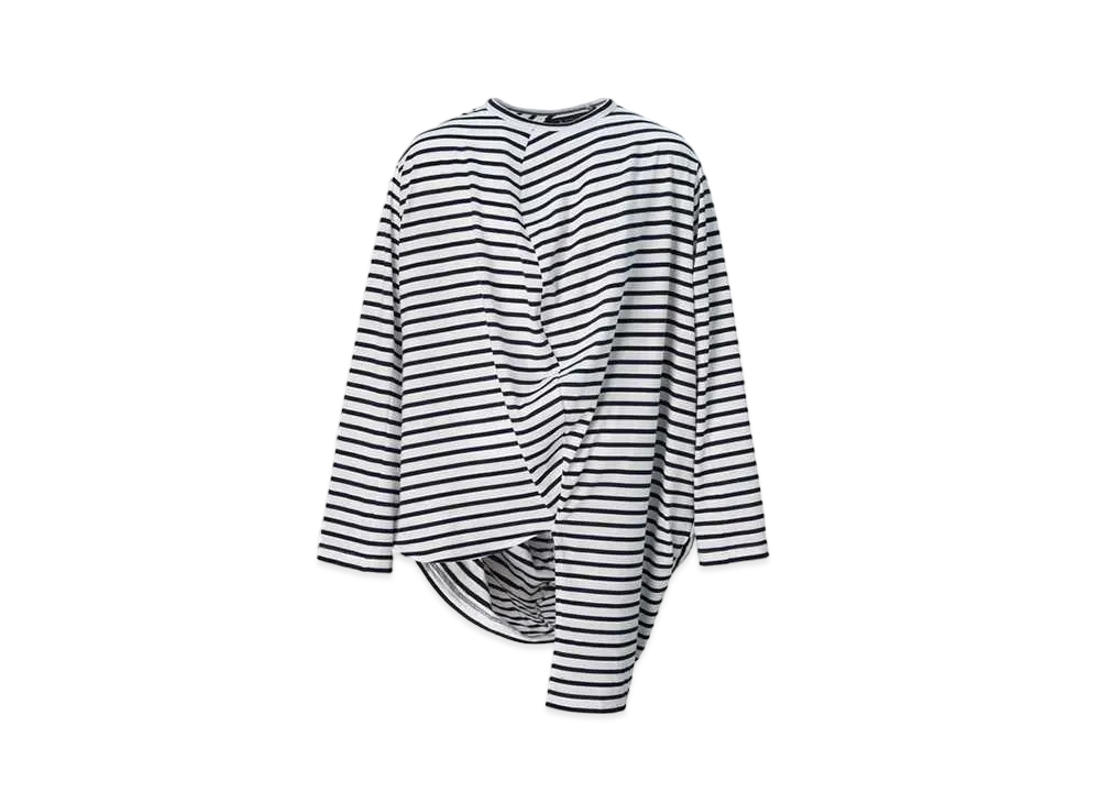 ANREALAGE Ball Border Jersey Top "White/Navy"