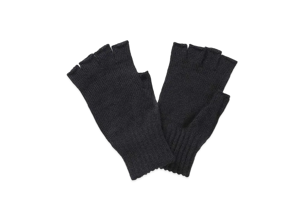 Barbour Lambswool Fingerless Gloves "Black"