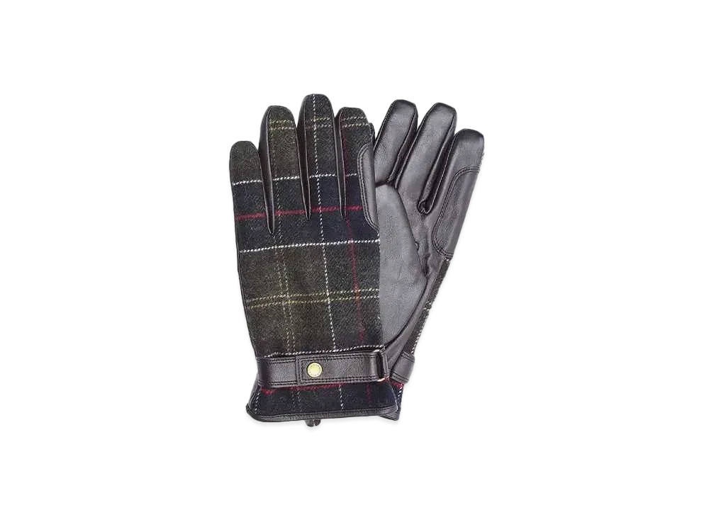 Barbour Newborough Tartan Check Gloves "Green"