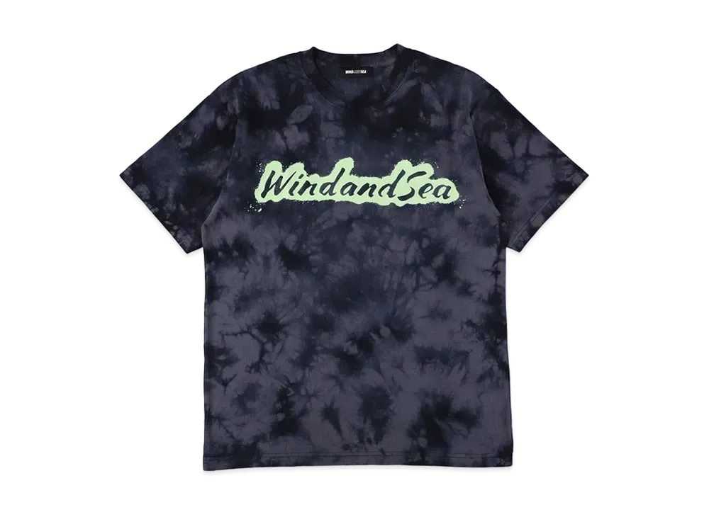 WIND AND SEA Tie-Dye Spray Logo S/S Tee "Black"
