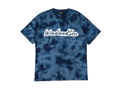WIND AND SEA Tie-Dye Spray Logo S/S Tee "Navy"